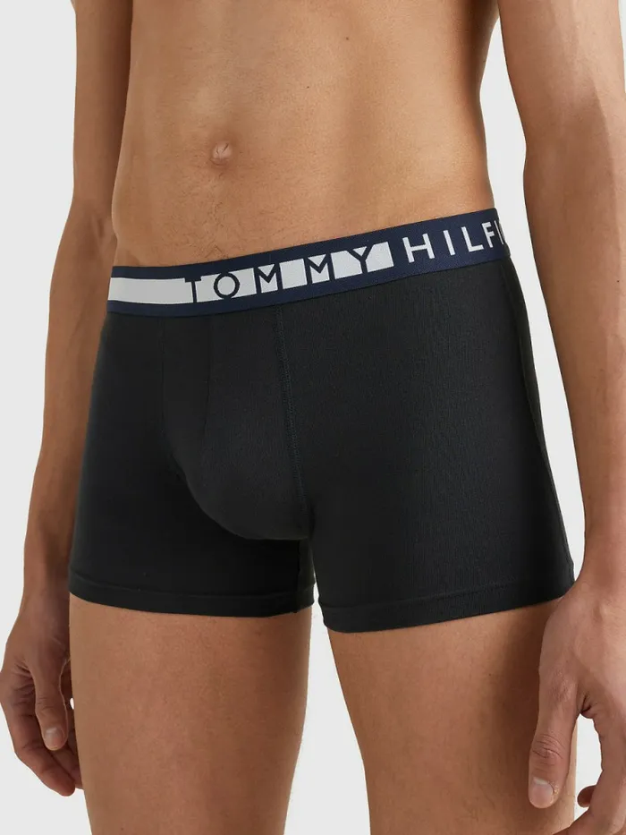 Tommy Hilfiger 3Pack Statement Waistband Trunks PvhblackPvhwhiteGreyhtr Mens Underwear On Sale