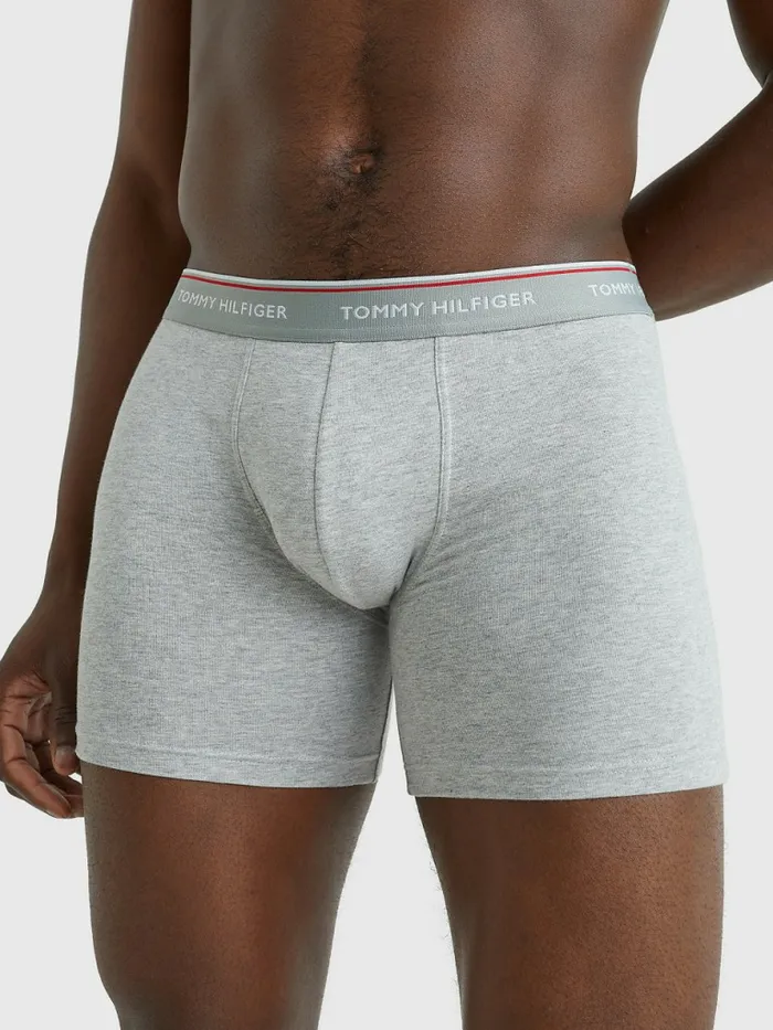 Tommy Hilfiger 3Pack Stretch Cotton Boxer Shorts Grey Heather Mens Essentials Near Me