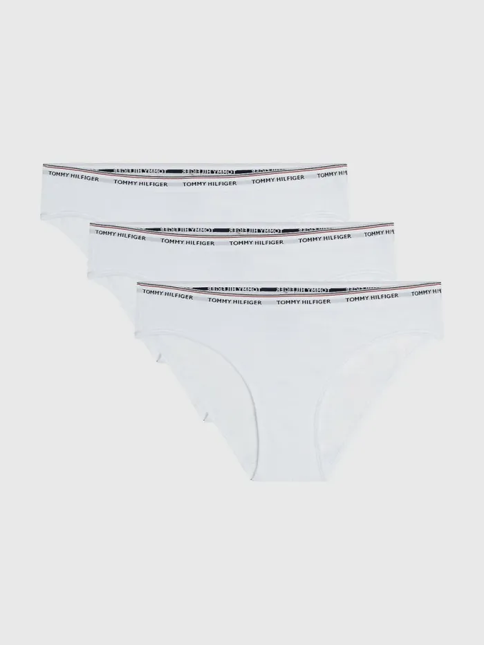 Tommy Hilfiger 3Pack Stretch Cotton Briefs WhiteWhiteWhite Womens Lingerie