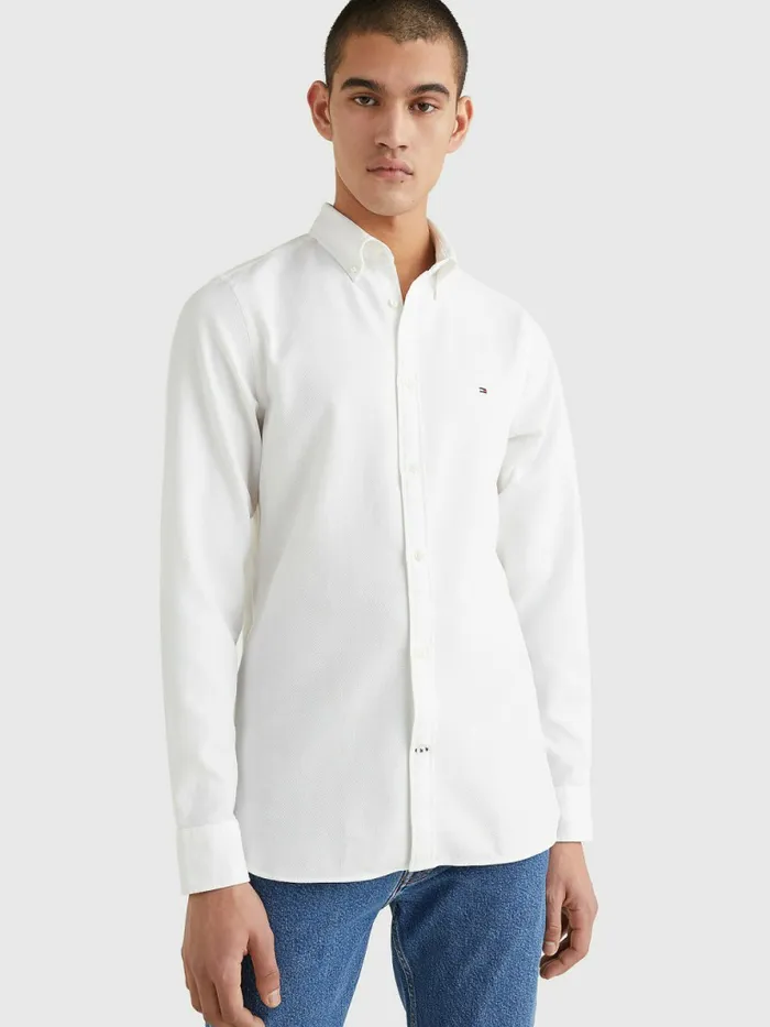 Tommy Hilfiger 4Way Stretch Dobby Slim Fit Shirt Optic White Mens Shirts Near Me Tommy Hilfiger 4Way Stretch Dobby Slim Fit Shirt Optic White Mens Shirts Near Me