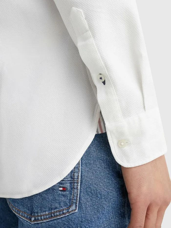Tommy Hilfiger 4Way Stretch Dobby Slim Fit Shirt Optic White Mens Shirts Near Me