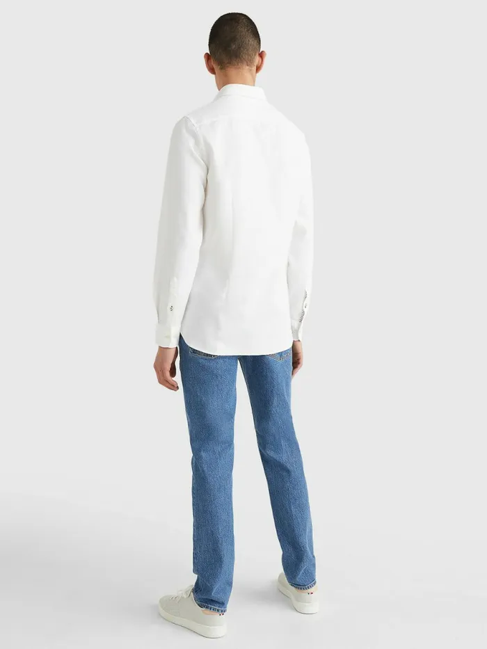 Tommy Hilfiger 4Way Stretch Dobby Slim Fit Shirt Optic White Mens Shirts Near Me