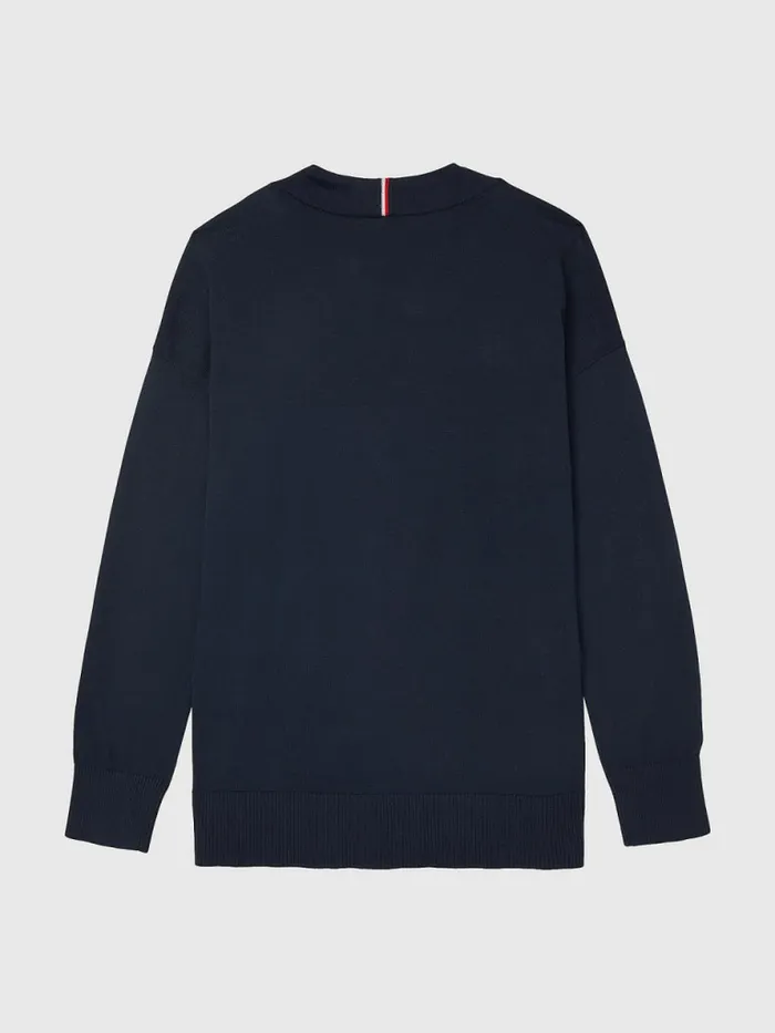 Tommy Hilfiger Adaptive ButtonUpLook Cardigan Masters Navy Womens Knitwear For Sale