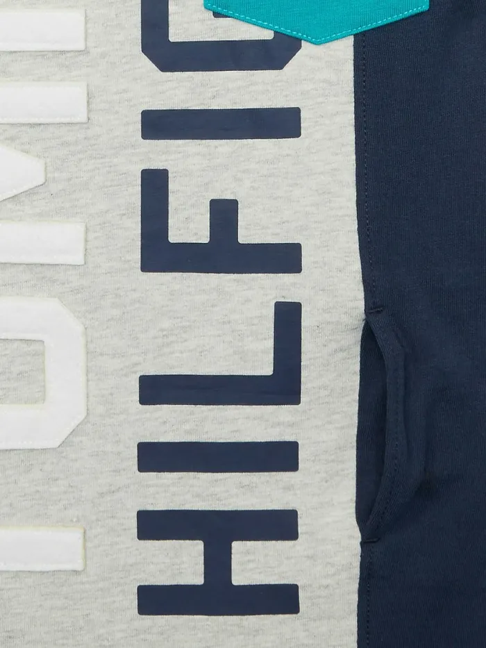 Tommy Hilfiger Adaptive ColourBlocked Logo TShirt Light Grey Heather Boys TShirts and Polos Fashion