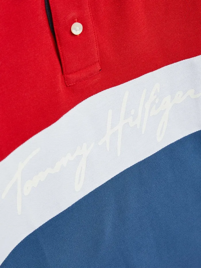 Tommy Hilfiger Adaptive ColourBlocked Long Sleeve Polo Athletic Blue Boys TShirts and Polos Online