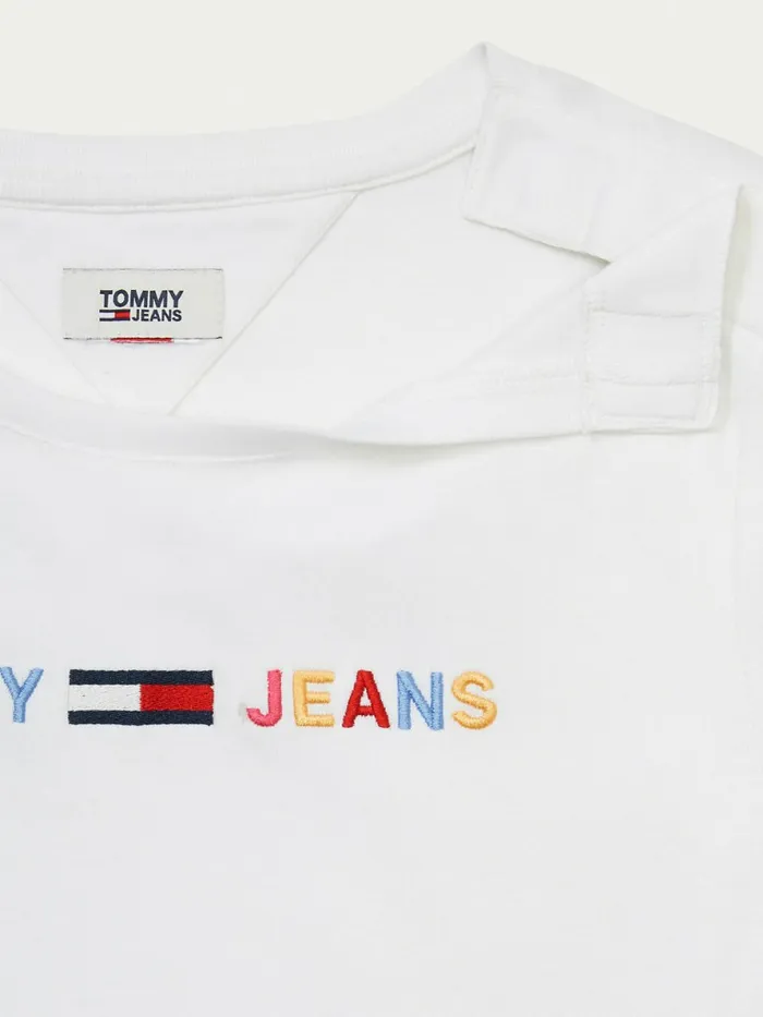 Tommy Hilfiger Adaptive Cotton Logo TShirt Bright White Womens Tommy Adaptive