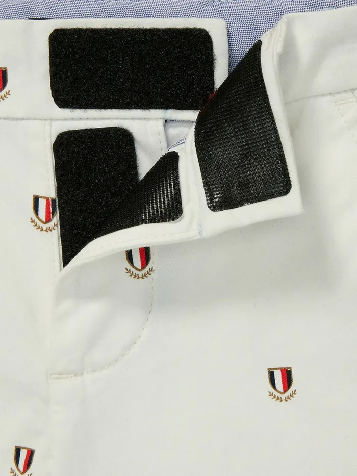 Tommy Hilfiger Adaptive Crest Print Shorts Snow White Boys Trousers and Shorts Near Me