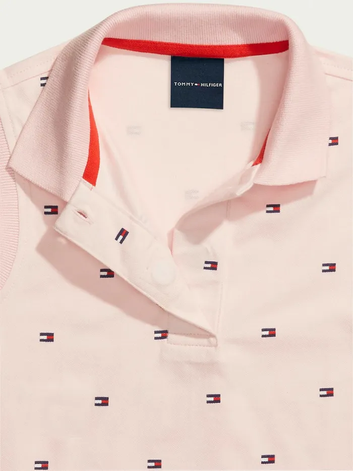 Tommy Hilfiger Adaptive Flag Print Sleeveless Polo Ballerina Multi Girls Tops and TShirts Gift for Friend