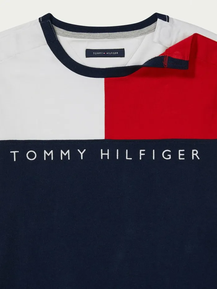 Tommy Hilfiger Adaptive Flag Pure Cotton TShirt Bright White Mens TShirts Online