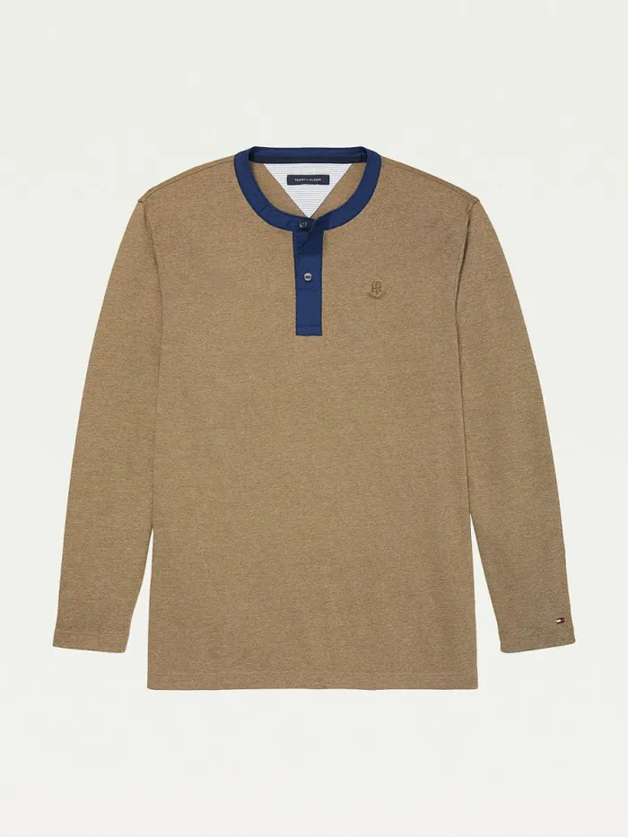 Tommy Hilfiger Adaptive Henley Neck Jumper Desert Palm Mens Knitwear Gift Ideas Tommy Hilfiger Adaptive Henley Neck Jumper Desert Palm Mens Knitwear Gift Ideas