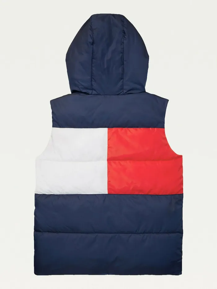 Tommy Hilfiger Adaptive Hooded Flag Vest Sky Captain Boys Coats and Jackets Fashion