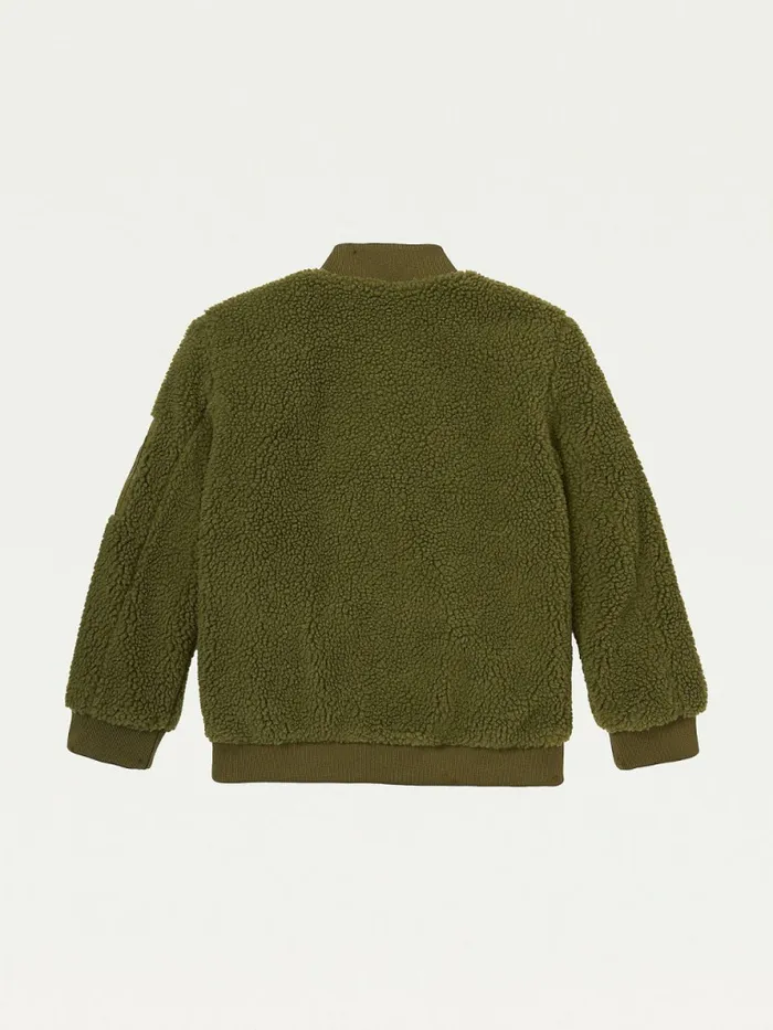 Tommy Hilfiger Adaptive Mixed Teddy Bomber Jacket Putting Green Boys Coats and Jackets Sale