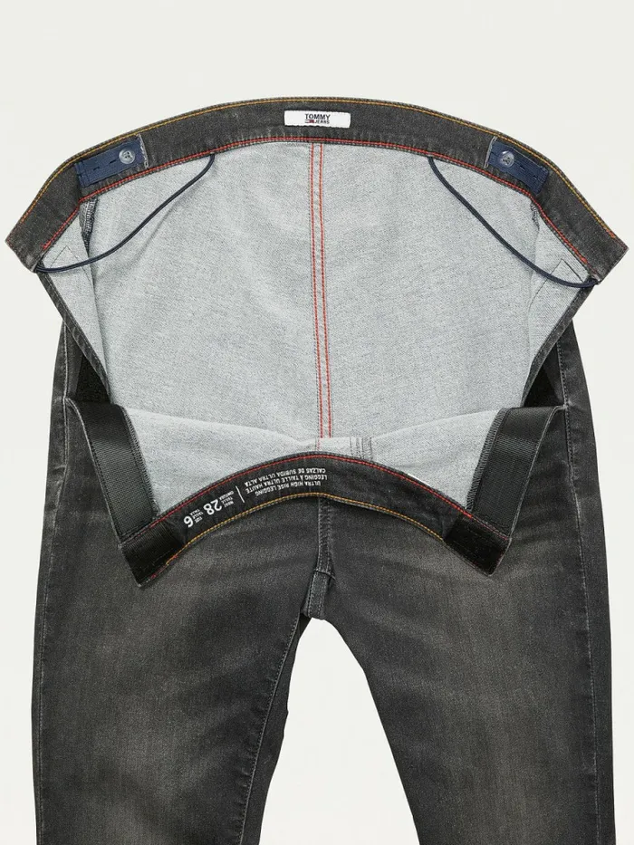 Tommy Hilfiger Adaptive Natalia Ultra High Rise Denim Leggings Grey Wash Womens Jeans Casaul