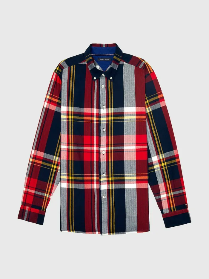 Tommy Hilfiger Adaptive Plaid Check Slim Fit Shirt Dark Sable Mens Tommy Adaptive Tommy Hilfiger Adaptive Plaid Check Slim Fit Shirt Dark Sable Mens Tommy Adaptive