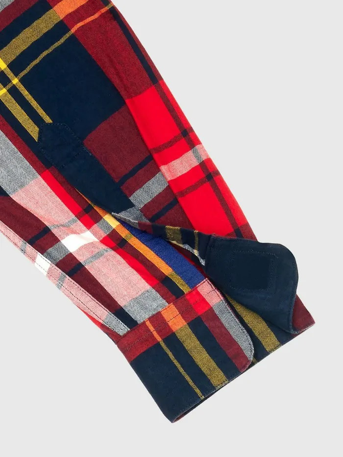 Tommy Hilfiger Adaptive Plaid Check Slim Fit Shirt Dark Sable Mens Tommy Adaptive
