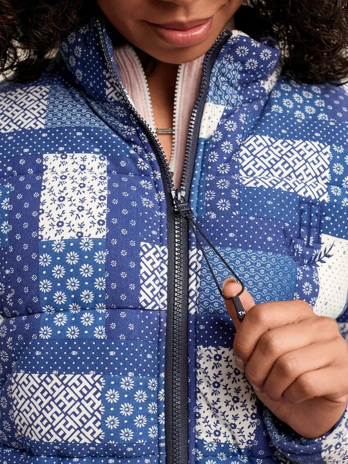 Tommy Hilfiger Adaptive Print Puffer Jacket Liberty Blue Multi Womens Coats and Jackets For Sale