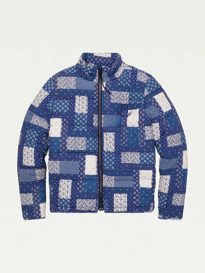 Tommy Hilfiger Adaptive Print Puffer Jacket Liberty Blue Multi Womens Coats and Jackets For Sale