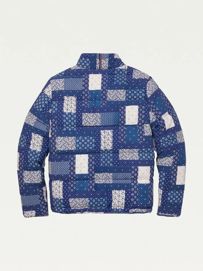 Tommy Hilfiger Adaptive Print Puffer Jacket Liberty Blue Multi Womens Coats and Jackets For Sale