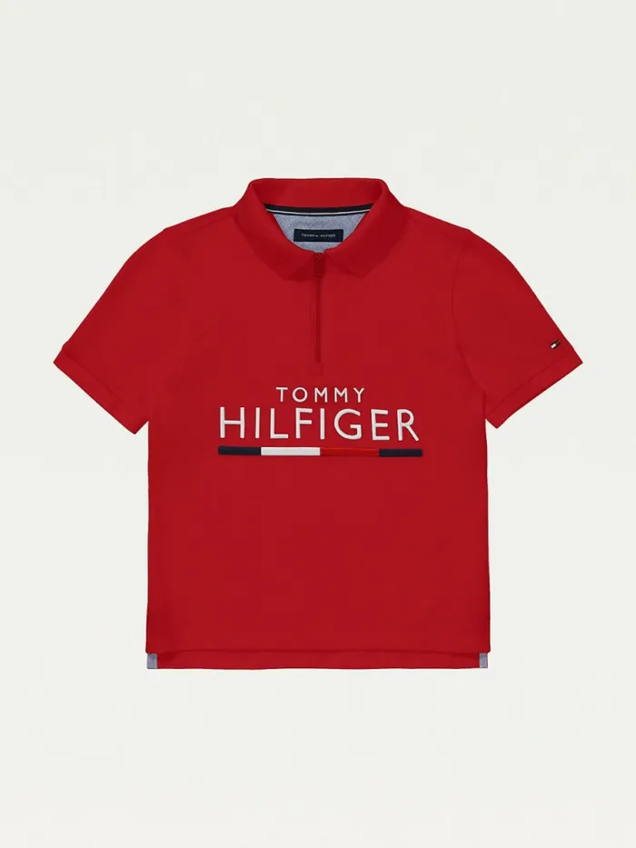 Tommy Hilfiger Adaptive Pure Cotton Polo Apple Red Boys TShirts and Polos Fashion Tommy Hilfiger Adaptive Pure Cotton Polo Apple Red Boys TShirts and Polos Fashion