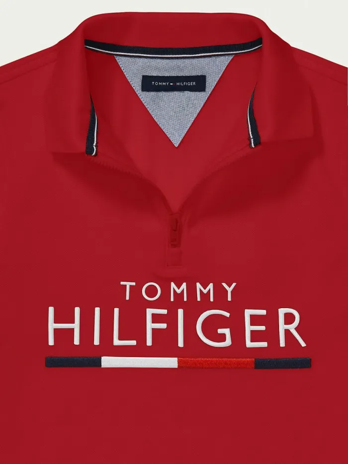 Tommy Hilfiger Adaptive Pure Cotton Polo Apple Red Boys TShirts and Polos Fashion