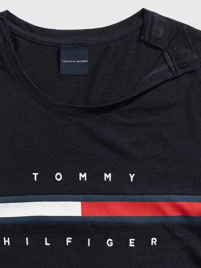 Tommy Hilfiger Adaptive Pure Cotton TShirt Sky Captain Womens TShirts Gift 4 You