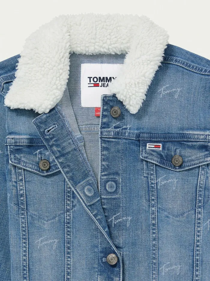 Tommy Hilfiger Adaptive Sherpa Trucker Jacket Light Wash Womens Coats and Jackets Gift Ideas