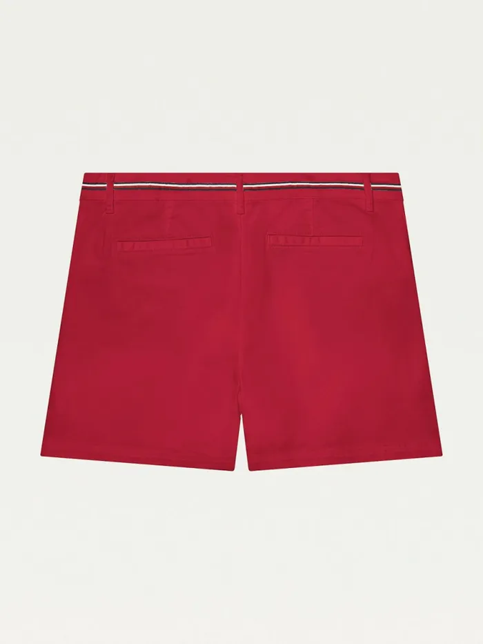Tommy Hilfiger Adaptive Signature Trim Shorts Primary Red Womens Tommy Adaptive Gift 4 You