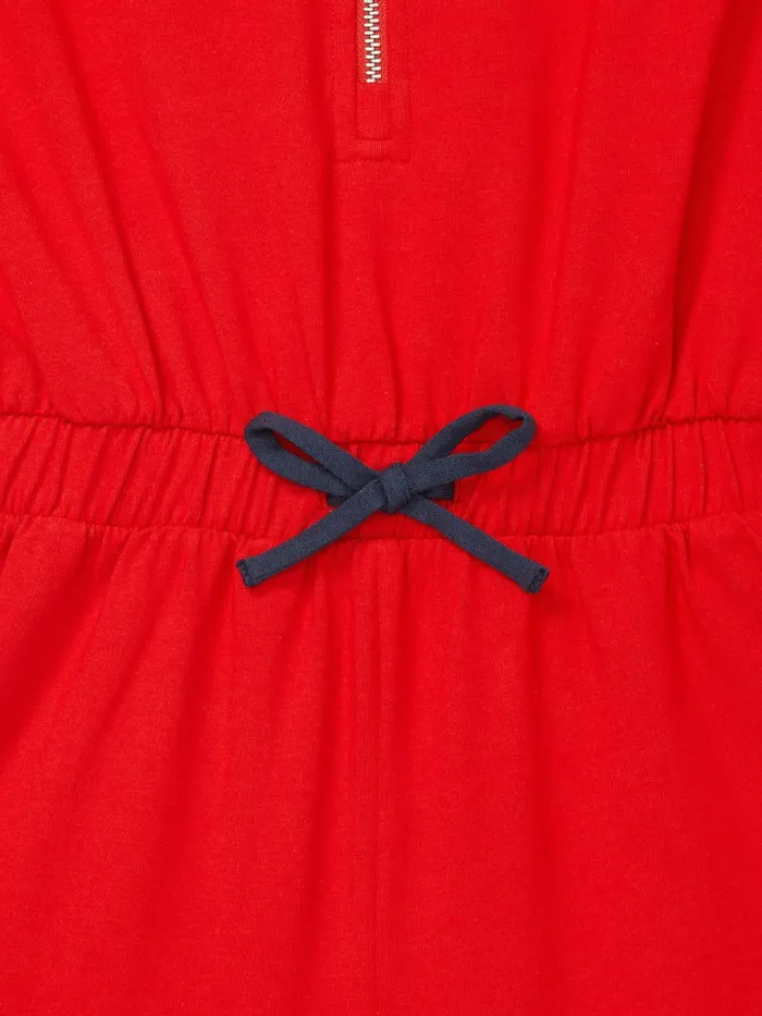 Tommy Hilfiger Adaptive Sleeveless Logo Playsuit Blush Red Girls Dresses Near Me