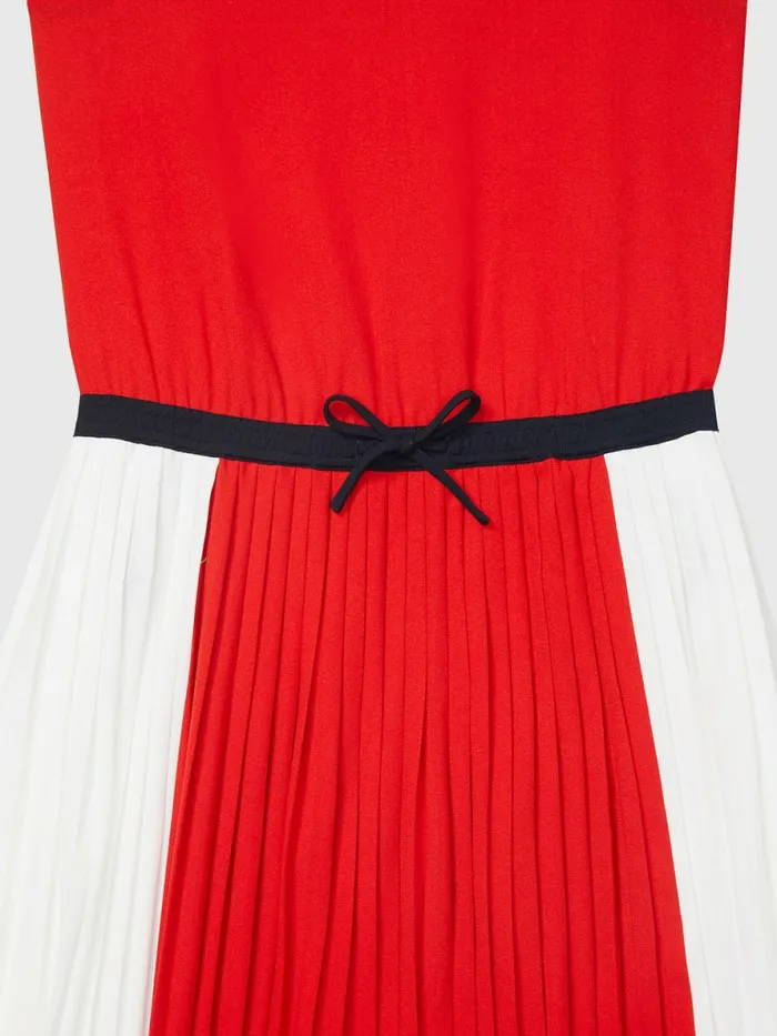 Tommy Hilfiger Adaptive Sleeveless Pleated Midi Dress Fireworks Womens Dresses and Jumpsuits Gift 4 You