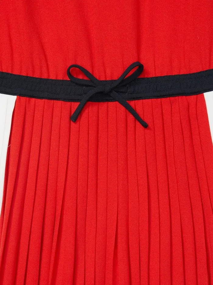 Tommy Hilfiger Adaptive Sleeveless Pleated Midi Dress Fireworks Womens Dresses and Jumpsuits Gift 4 You