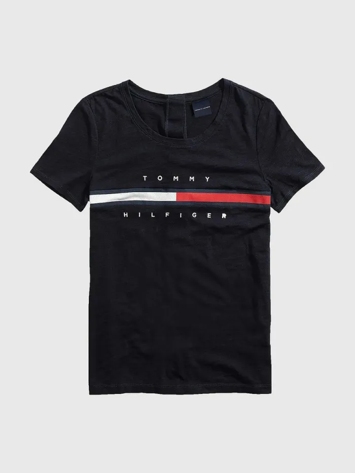 Tommy Hilfiger Adaptive Stripe TShirt Sky Captain Womens Tommy Adaptive