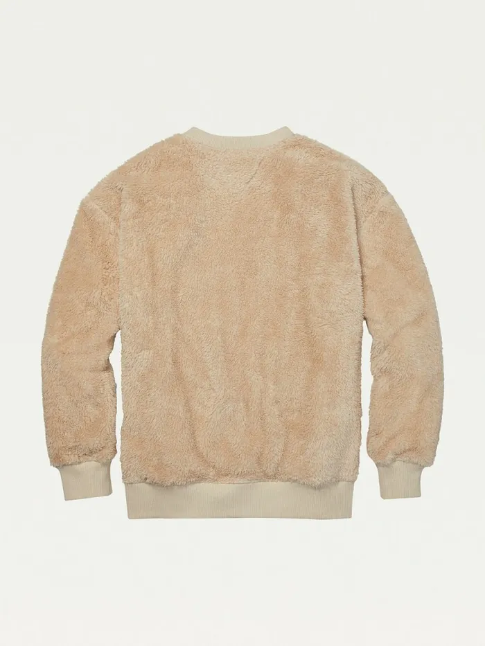 Tommy Hilfiger Adaptive Tommy Badge Fleece Sweatshirt Oatmeal Mens Sweatshirts and Hoodies Online