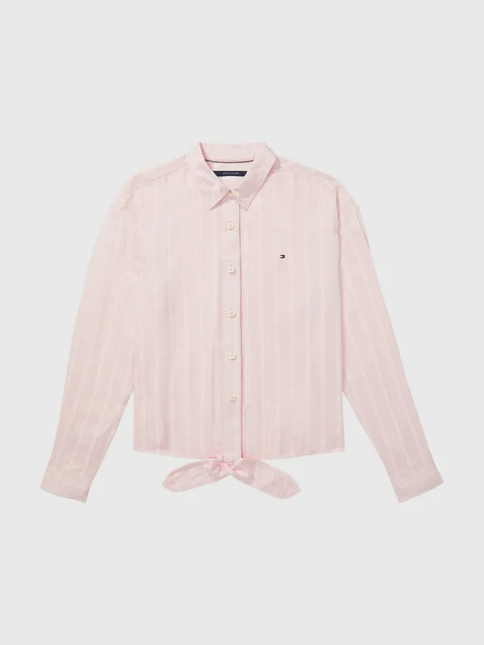 Tommy Hilfiger Adaptive Viscose Front Knot Relaxed Shirt Wonder Blue Optic Wht Womens Shirts and Blouses Online Tommy Hilfiger Adaptive Viscose Front Knot Relaxed Shirt Wonder Blue Optic Wht Womens Shirts and Blouses Online