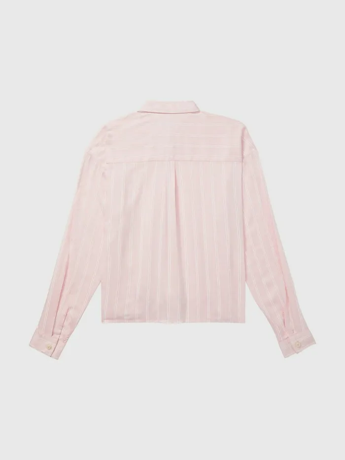 Tommy Hilfiger Adaptive Viscose Front Knot Relaxed Shirt Wonder Blue Optic Wht Womens Shirts and Blouses Online