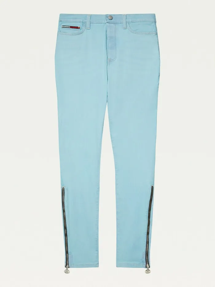 Tommy Hilfiger Adaptive Zipped Leg DenimStyle Leggings Light Wash Womens Jeans Cheap On Sale Tommy Hilfiger Adaptive Zipped Leg DenimStyle Leggings Light Wash Womens Jeans Cheap On Sale