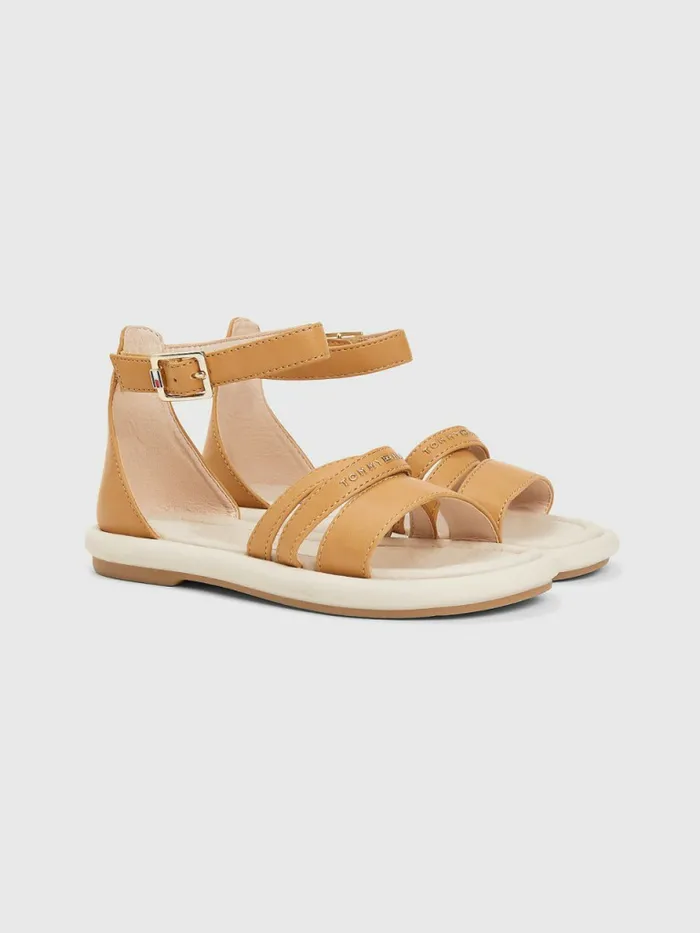 Tommy Hilfiger Ankle Strap Logo Sandals Tobacco Girls Shoes and Accessories For Sale Tommy Hilfiger Ankle Strap Logo Sandals Tobacco Girls Shoes and Accessories For Sale