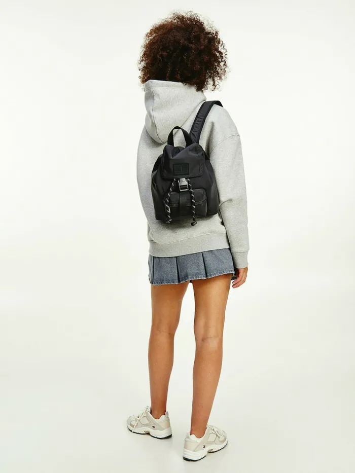 Tommy Hilfiger Argyle Oversized Fit Logo Hoody Lt Grey Htr Womens Sweatshirts and Hoodies On Sale