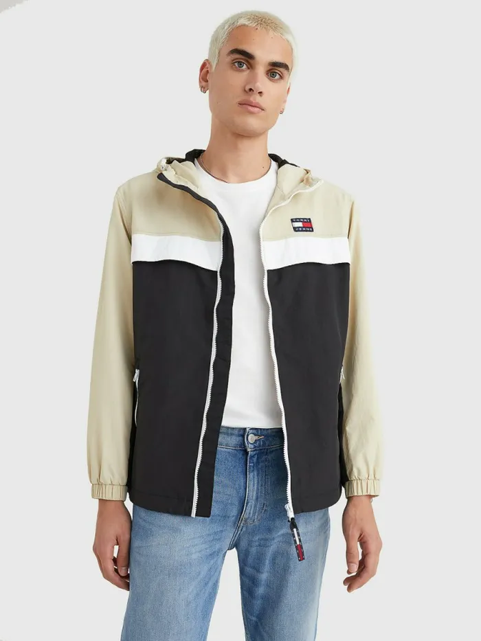 Tommy Hilfiger Badge Chicago Windbreaker BlackMulti Mens Coats and Jackets Sale