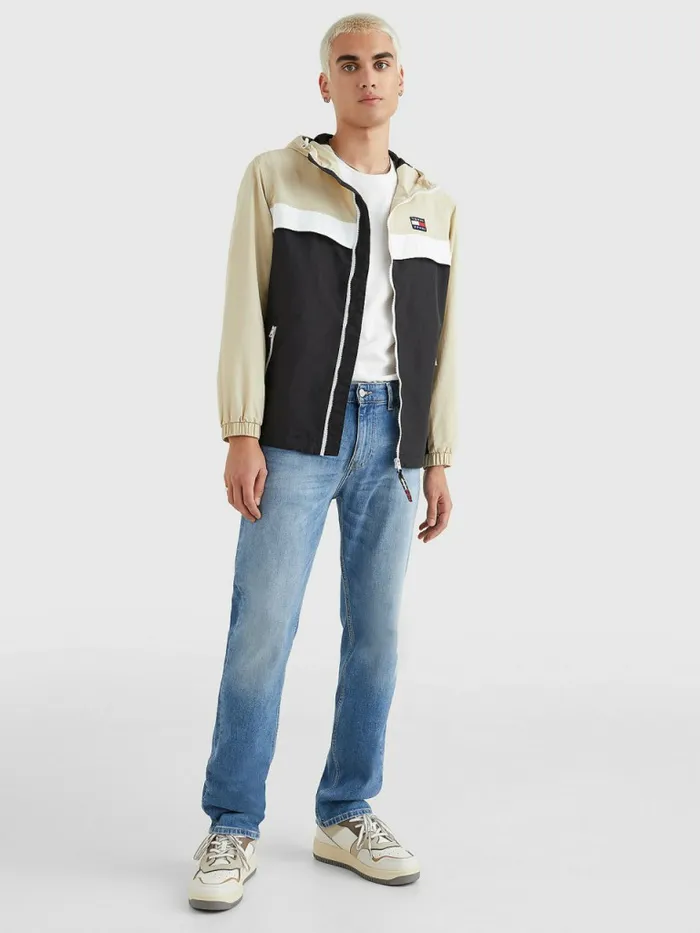 Tommy Hilfiger Badge Chicago Windbreaker BlackMulti Mens Coats and Jackets Sale
