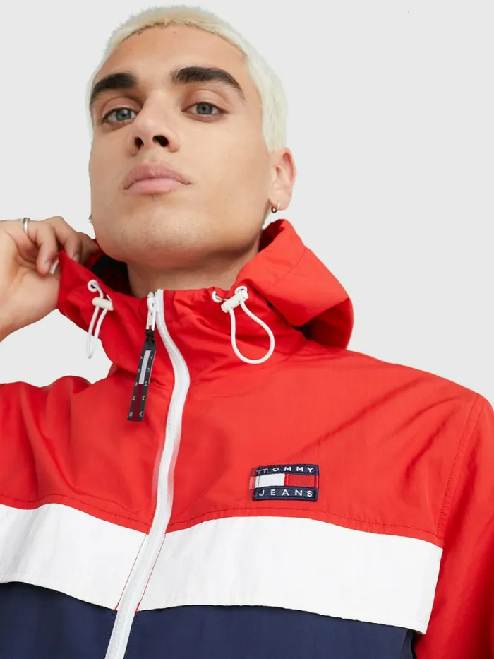 Tommy Hilfiger Badge Chicago Windbreaker Twilight NavyMulti Mens Coats and Jackets Gift Ideas