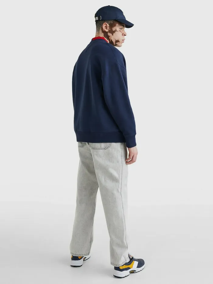 Tommy Hilfiger Badge Crew Neck Sweatshirt Twilight Navy Mens Sweatshirts and Hoodies Casaul