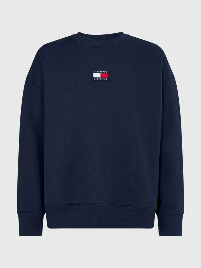 Tommy Hilfiger Badge Crew Neck Sweatshirt Twilight Navy Mens Sweatshirts and Hoodies Casaul