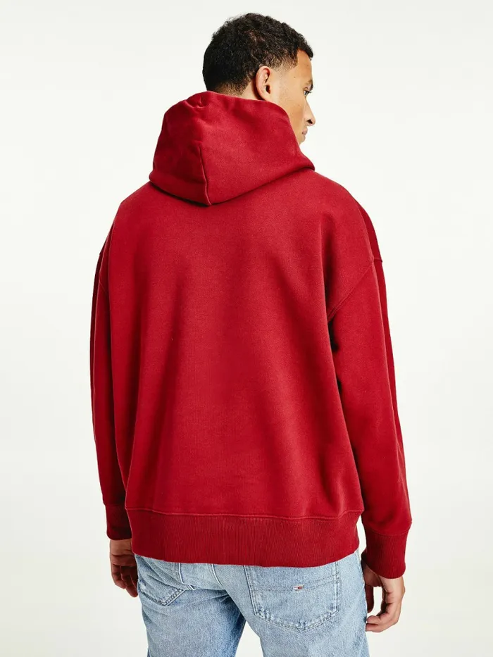 Tommy Hilfiger Badge Fleece Hoody Bing Cherry Mens Sweatshirts and Hoodies Gift 4 You