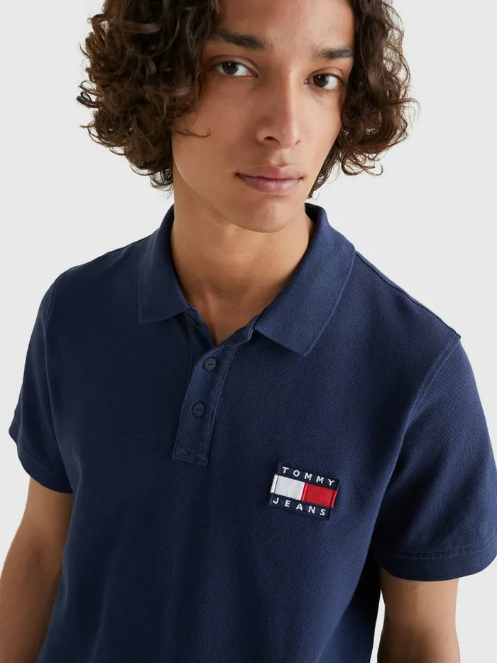 Tommy Hilfiger Badge Lightweight Regular Fit Polo Twilight Navy Mens Polo Shirts Sale