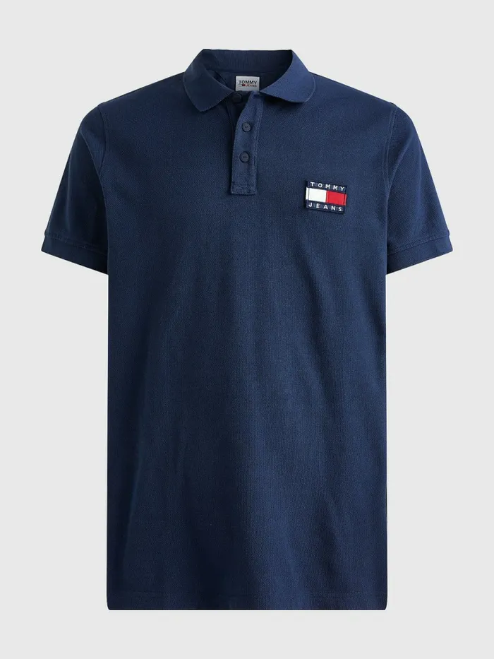 Tommy Hilfiger Badge Lightweight Regular Fit Polo Twilight Navy Mens Polo Shirts Sale