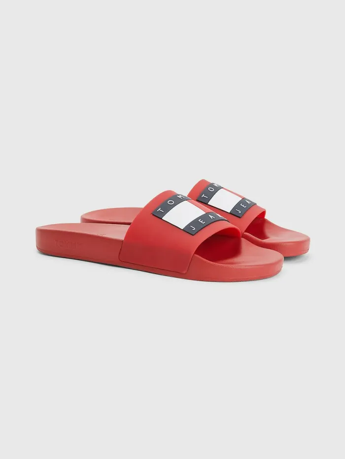 Tommy Hilfiger Badge Pool Slides Deep Crimson Mens Sandals Sliders and Flip Flops Gift for Friend Tommy Hilfiger Badge Pool Slides Deep Crimson Mens Sandals Sliders and Flip Flops Gift for Friend