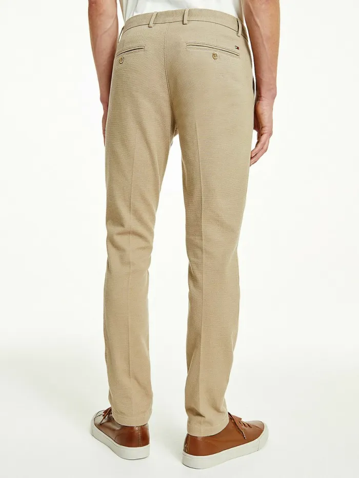Tommy Hilfiger Bleecker Pressed Slim Fit Trousers Beige Mens Trousers