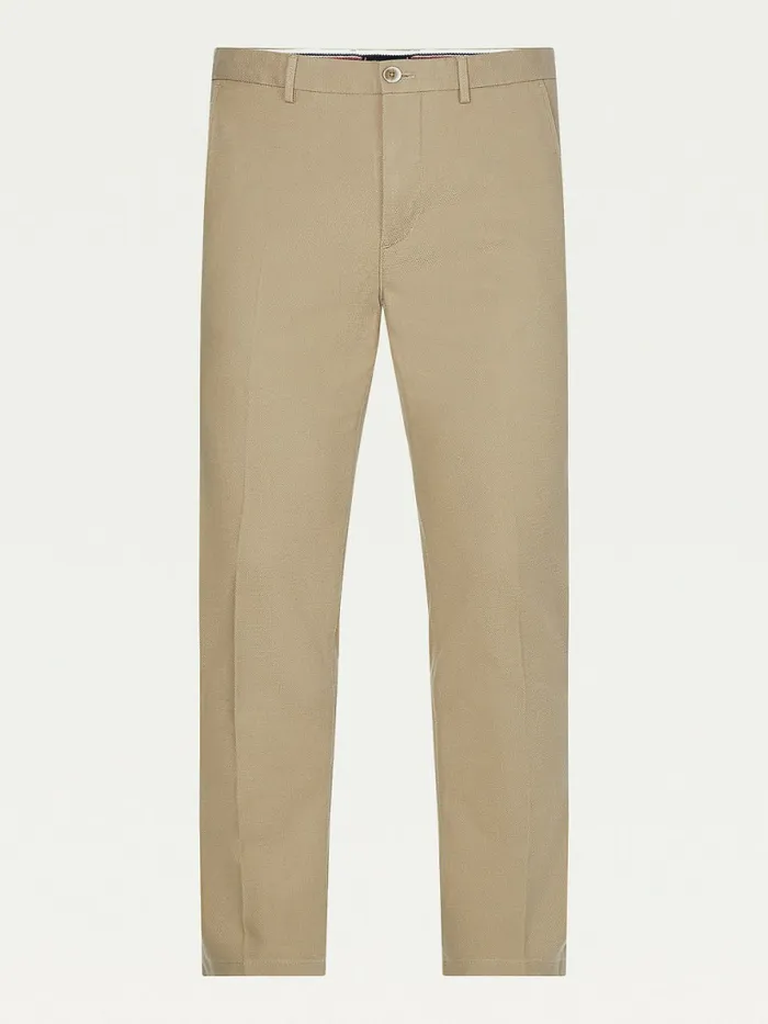 Tommy Hilfiger Bleecker Pressed Slim Fit Trousers Beige Mens Trousers
