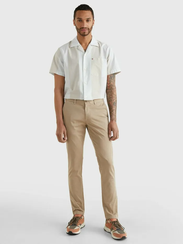 Tommy Hilfiger Bleecker Slim Th Flex Chinos Batique Khaki Mens Trousers