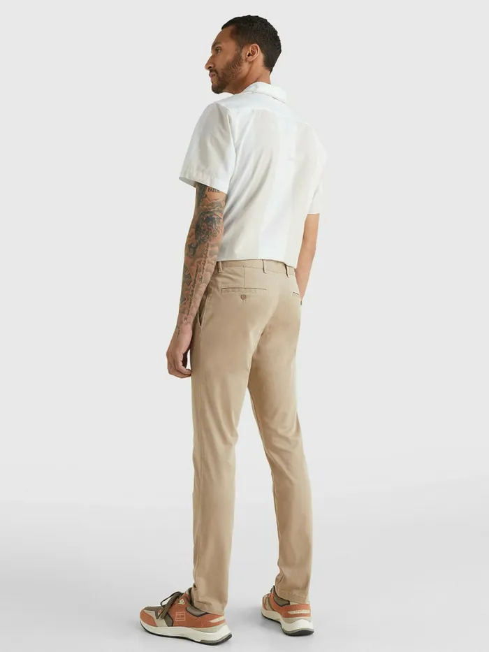 Tommy Hilfiger Bleecker Slim Th Flex Chinos Batique Khaki Mens Trousers